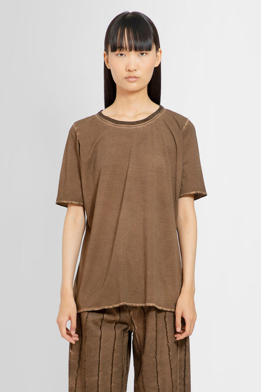 UMA WANG WOMAN BROWN T-SHIRTS & TANK TOPS