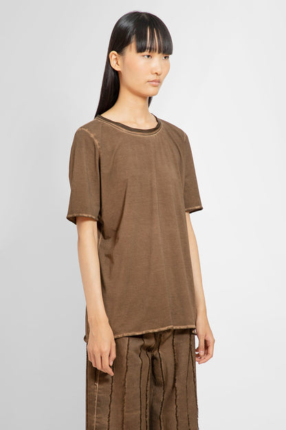 UMA WANG WOMAN BROWN T-SHIRTS & TANK TOPS