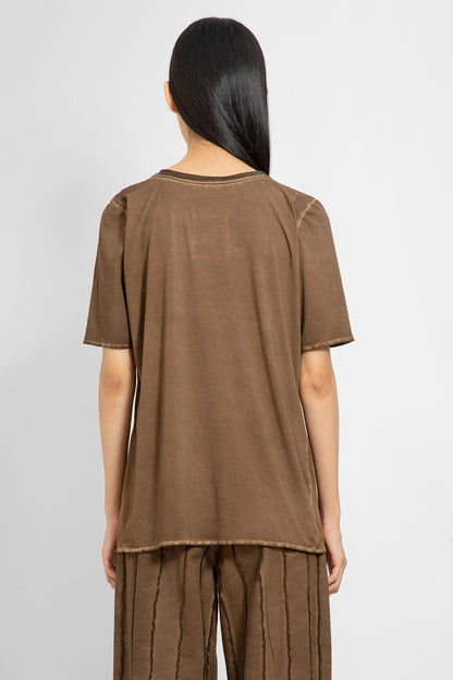 UMA WANG WOMAN BROWN T-SHIRTS & TANK TOPS