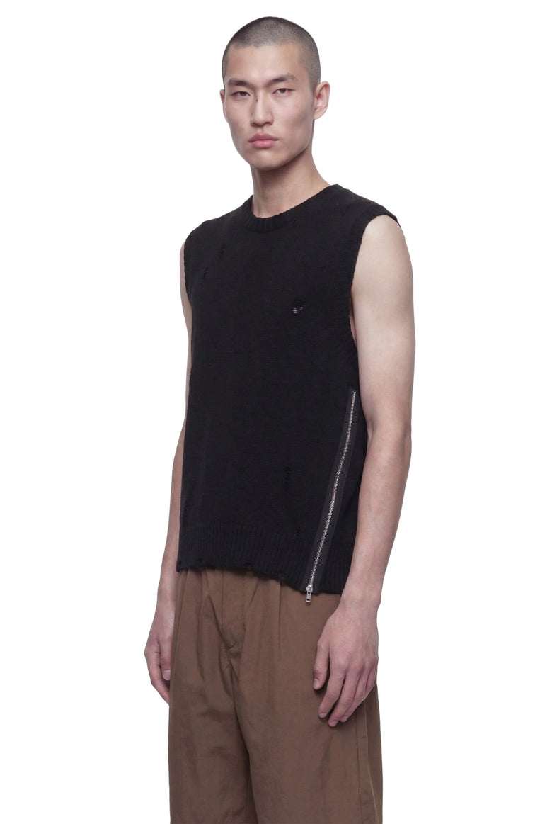 Distressed Knitted Vest