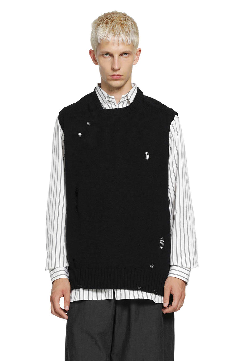 UNDERCOVER Distressed Knitted Vest man
