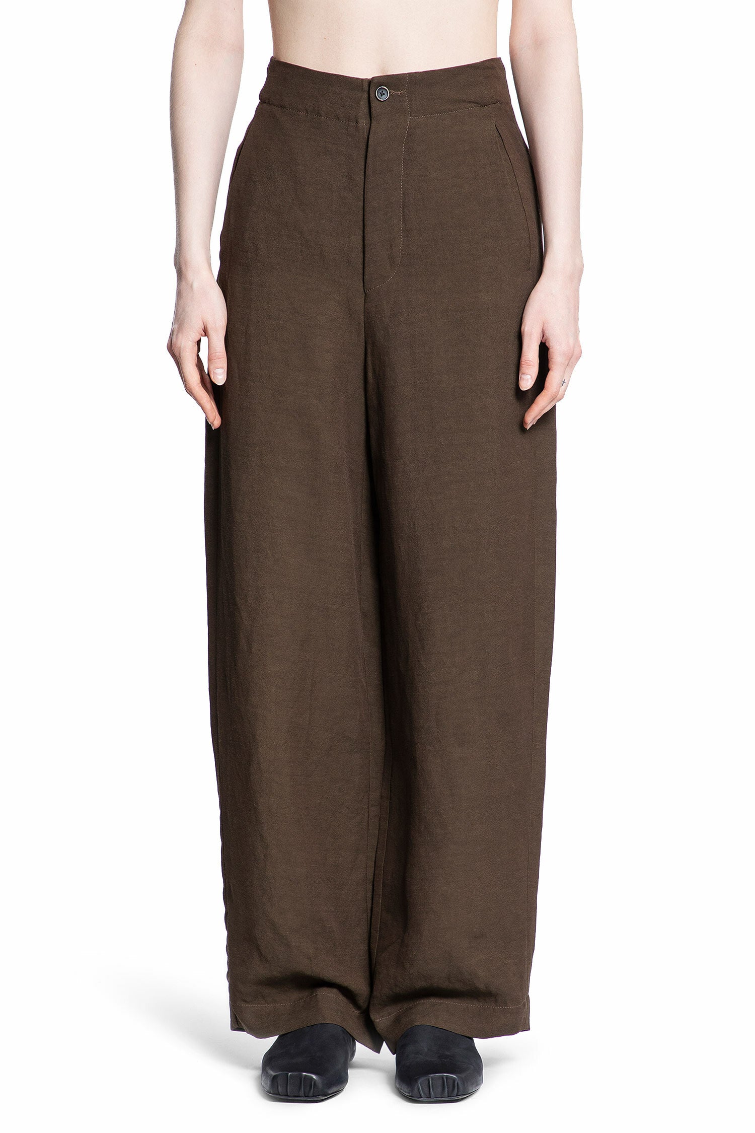 UMA WANG WOMAN BROWN TROUSERS