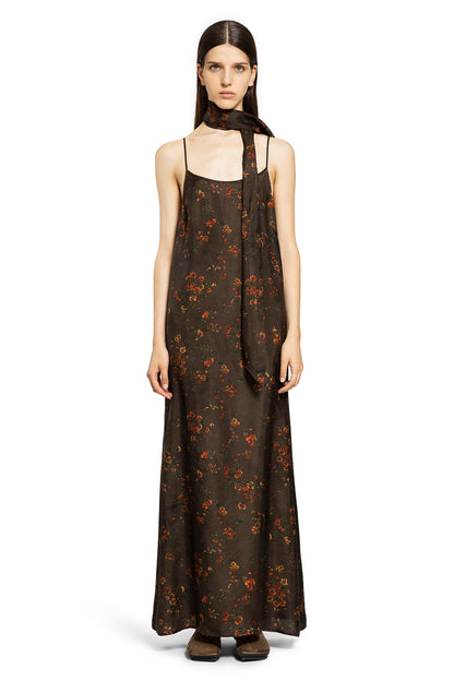 UMA WANG WOMAN BROWN DRESSES