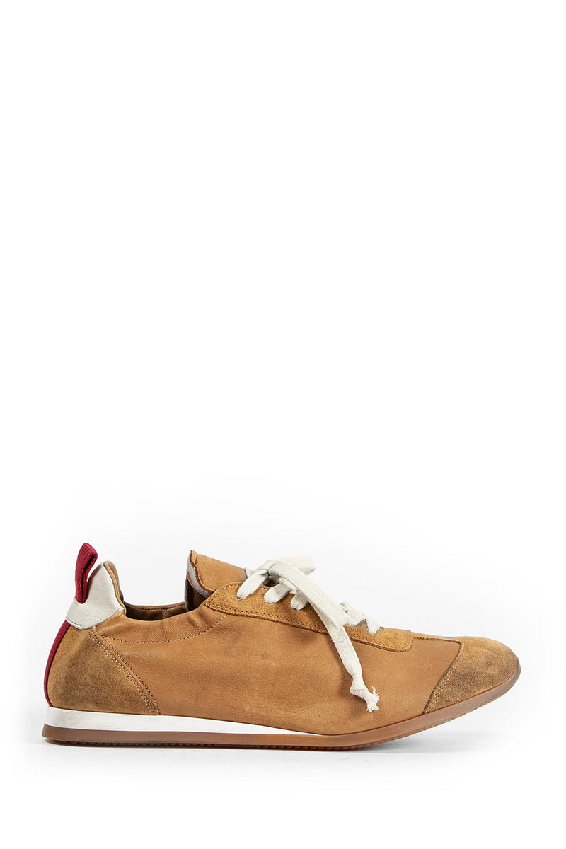 Suede and Leather Gathered Sneakers