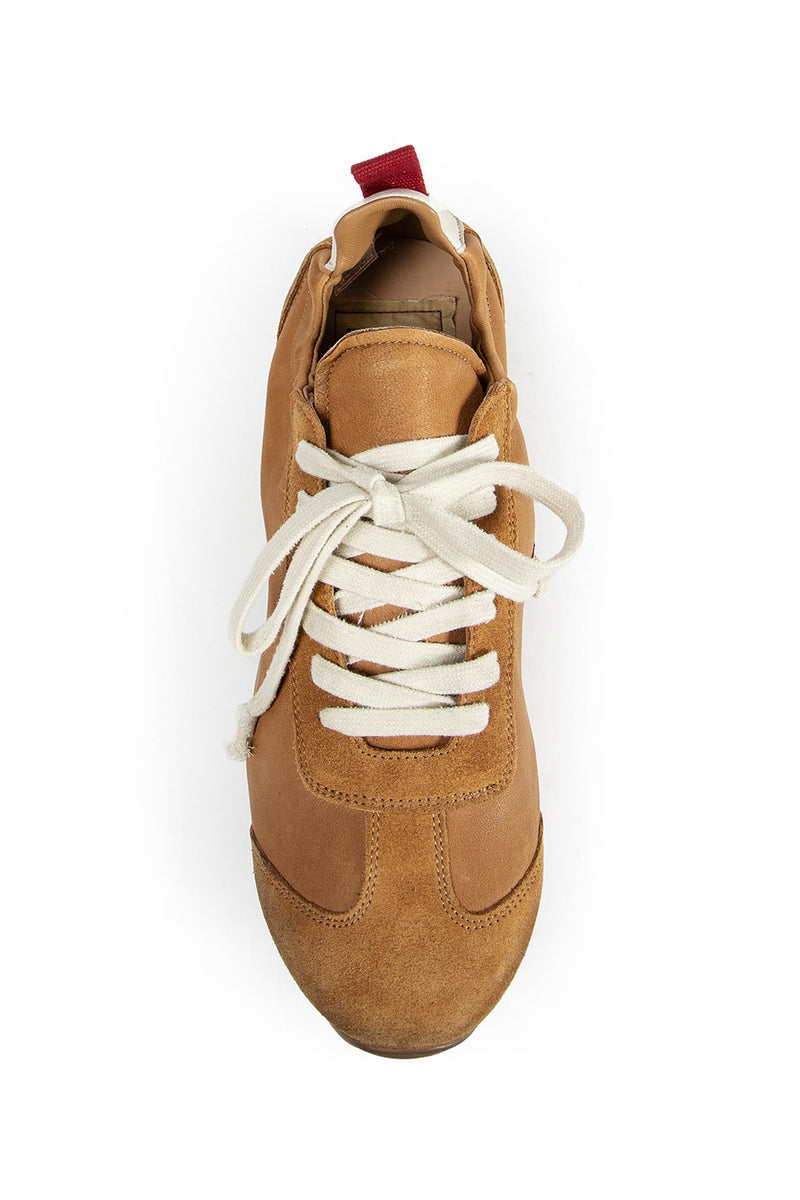Suede and Leather Gathered Sneakers
