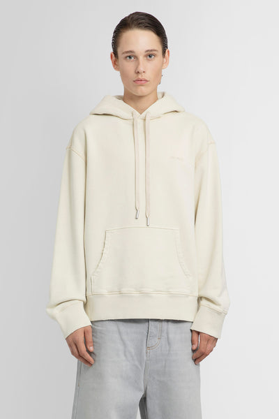 AMI PARIS MAN OFF-WHITE SWEATSHIRTS - AMI PARIS