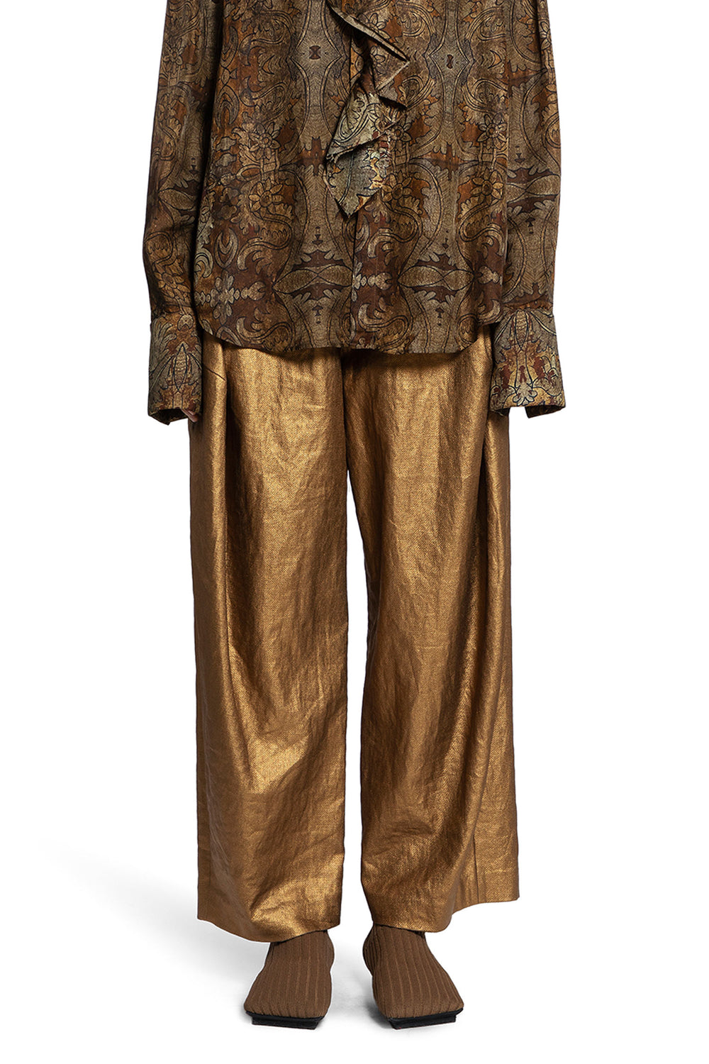 UMA WANG WOMAN GOLD TROUSERS