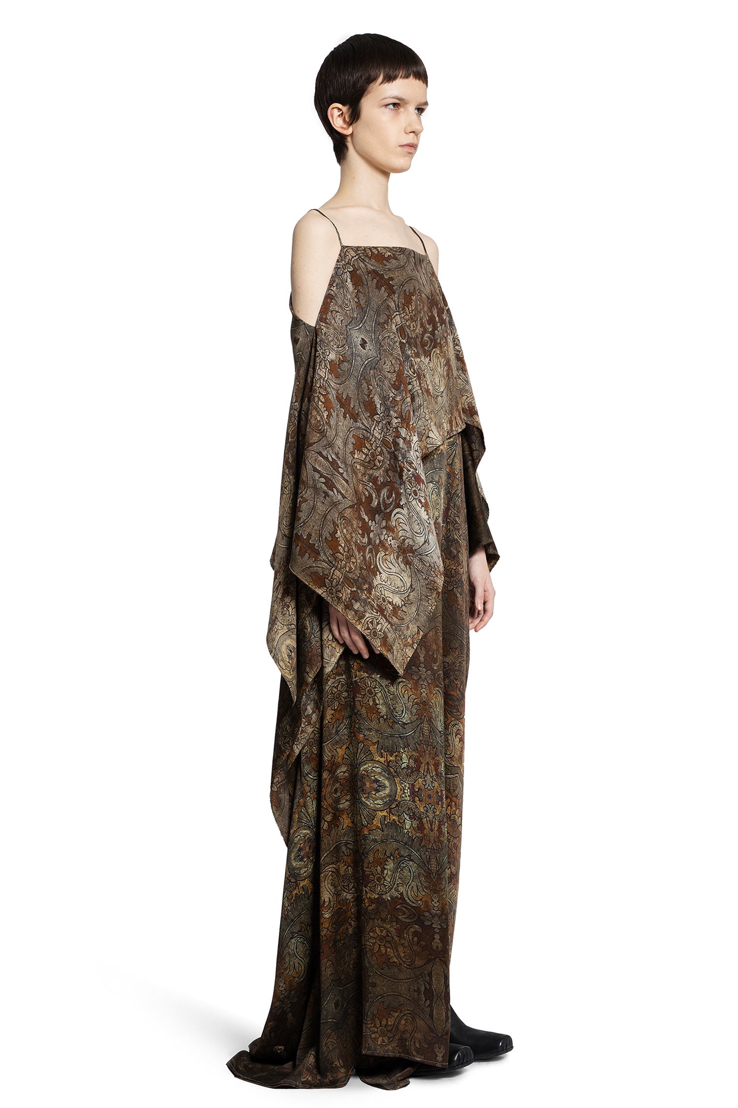 UMA WANG WOMAN BROWN DRESSES