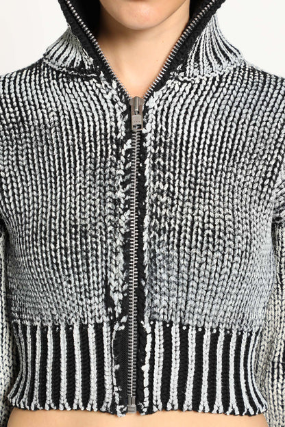 Cropped Painted Cardigan