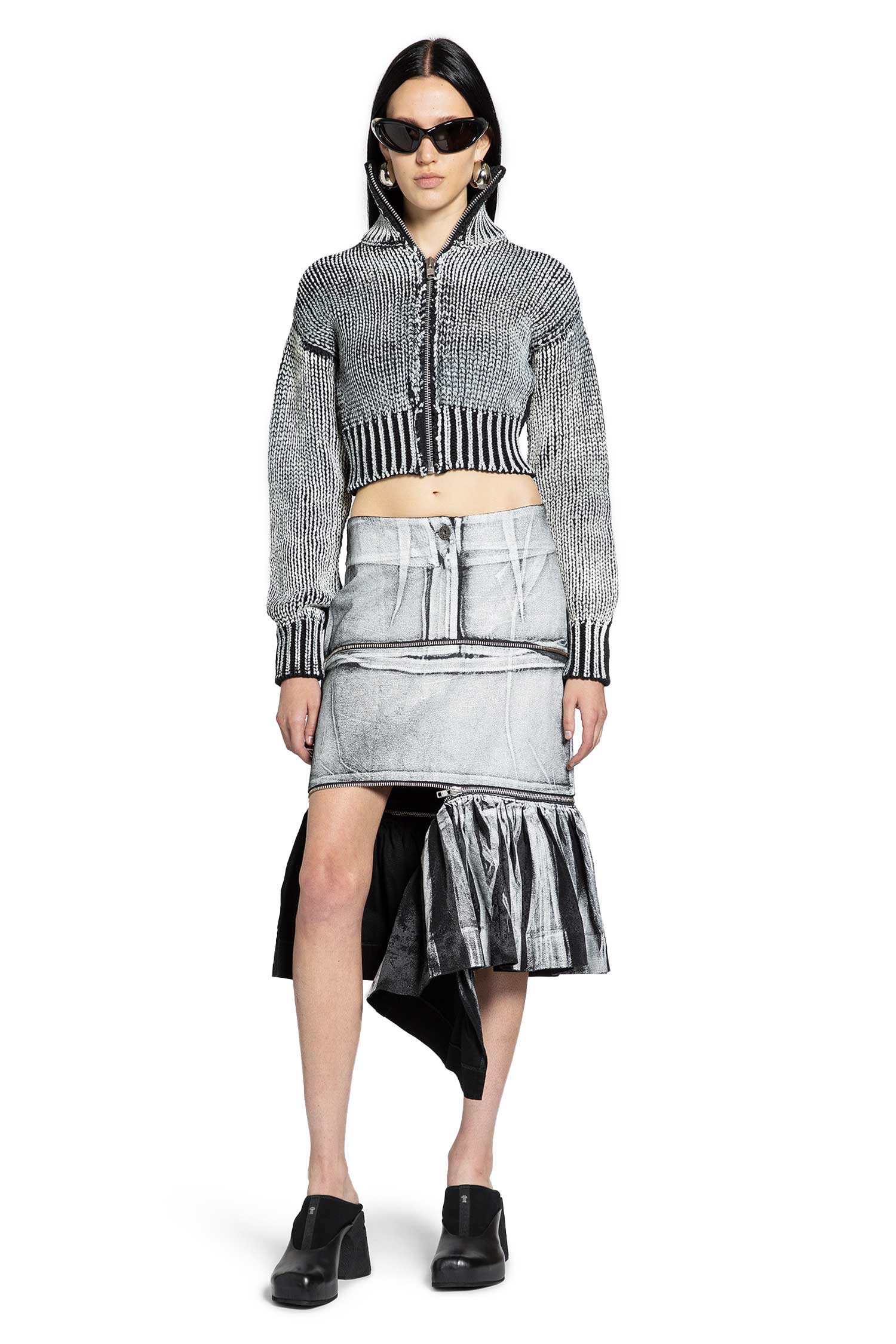 Cropped Painted Cardigan