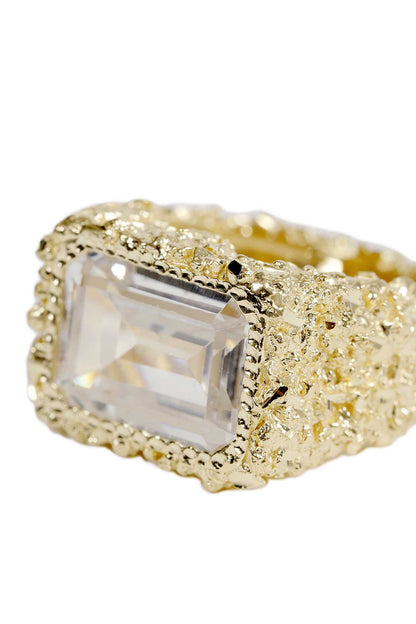 Rectangle Crystal Ring