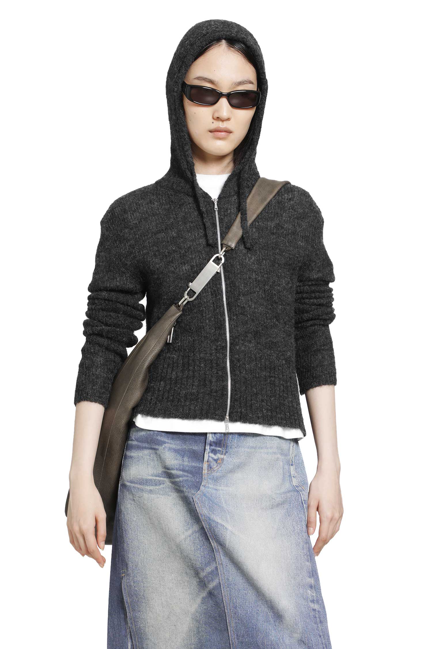 Compact Hood Zip-Up Sweater