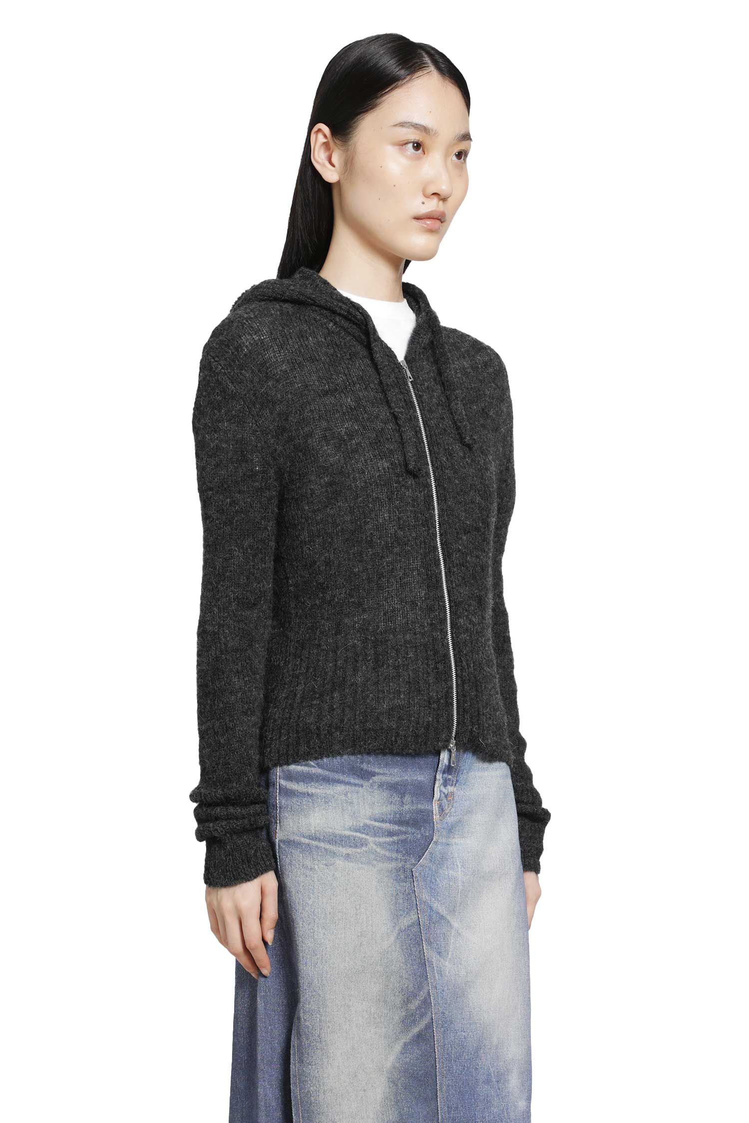 Compact Hood Zip-Up Sweater