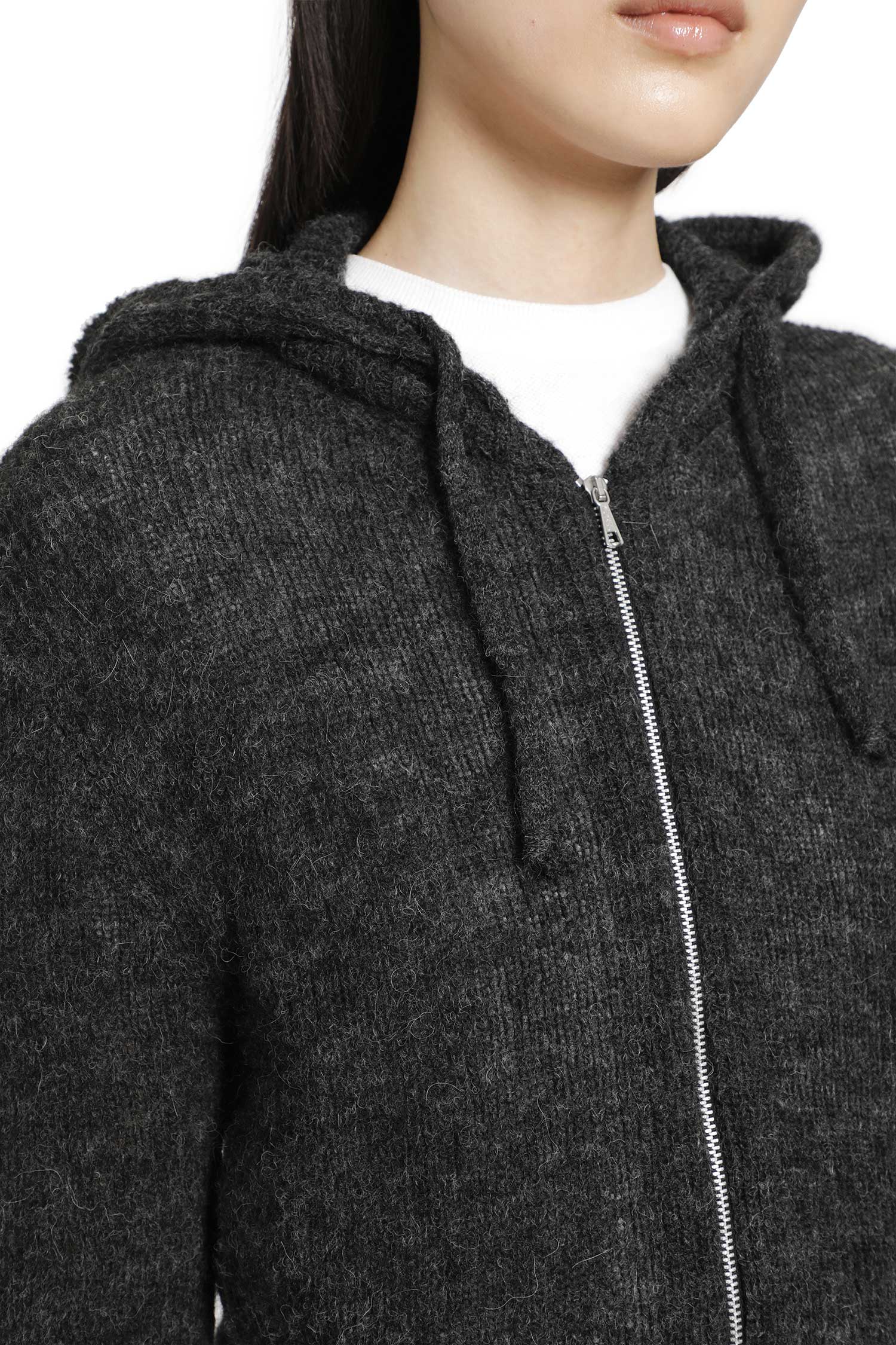 Compact Hood Zip-Up Sweater