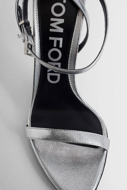 TOM FORD WOMAN SILVER SANDALS & SLIDES