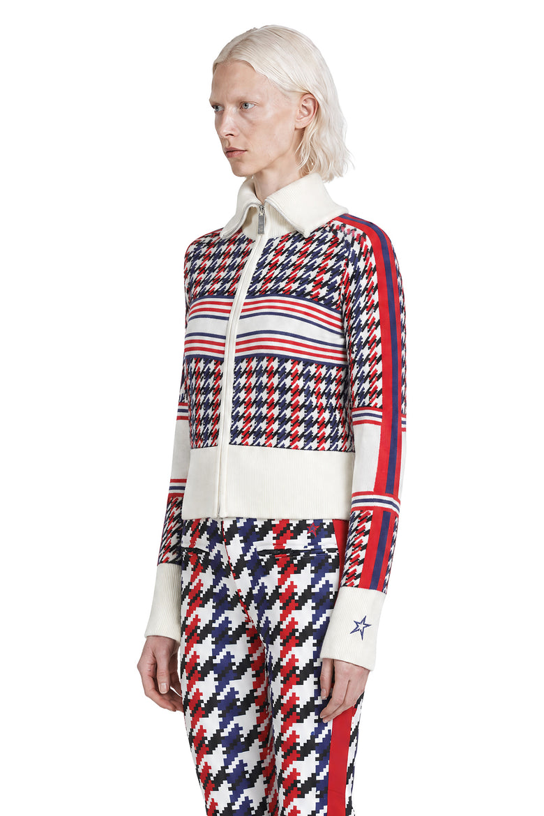 PERFECT MOMENT Merino Wool Houndstooth Cardigan woman