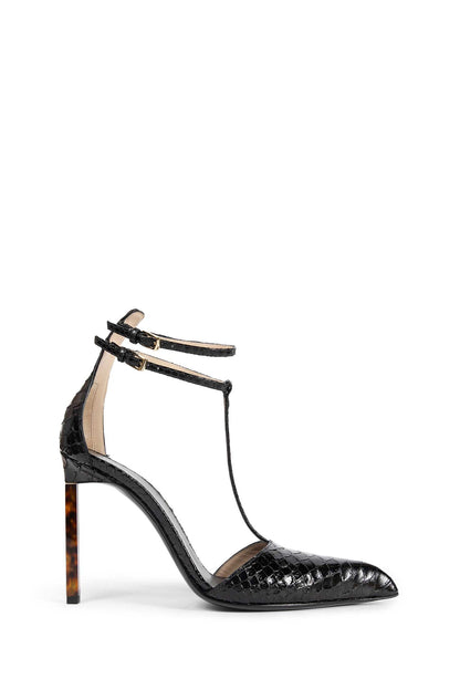 Printed Python T Strap Pumps