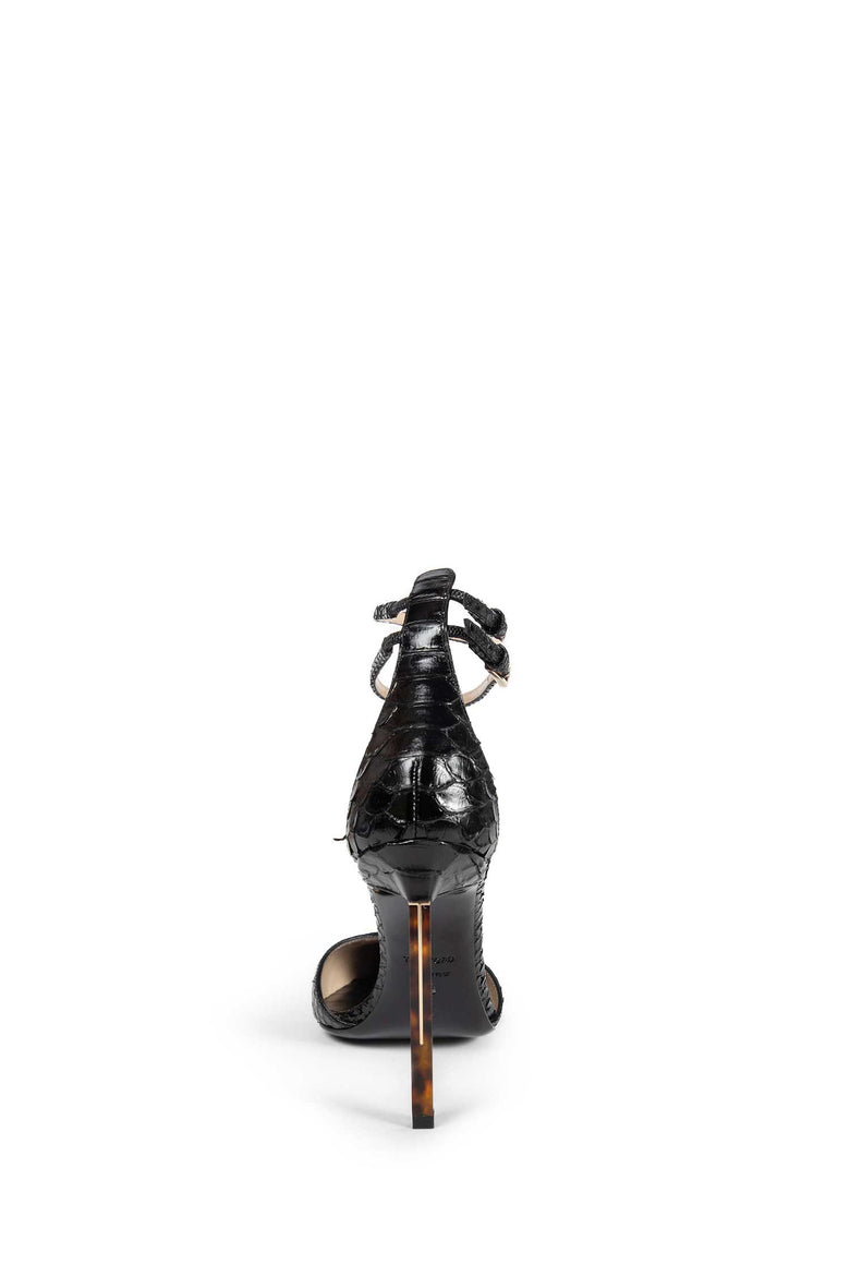 Printed Python T Strap Pumps