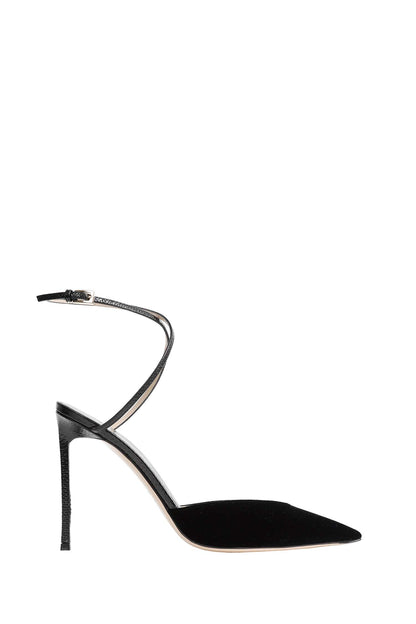 Leather and Velvet Selen Pumps