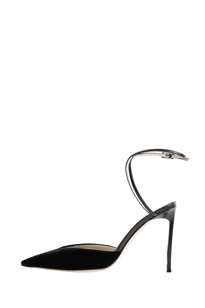 Leather and Velvet Selen Pumps
