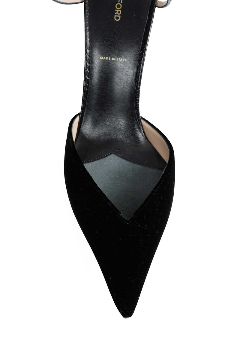 TOM FORD Leather and Velvet Selen Pumps woman