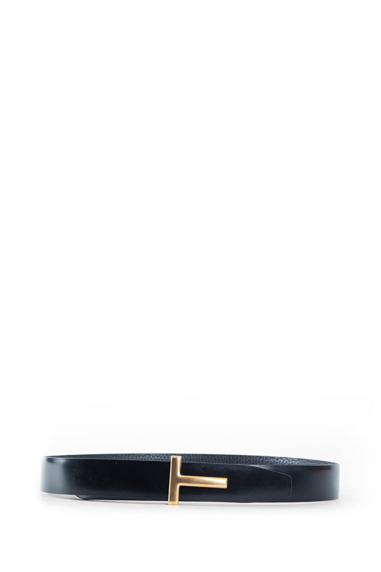 Grain Leather T Icon Belt