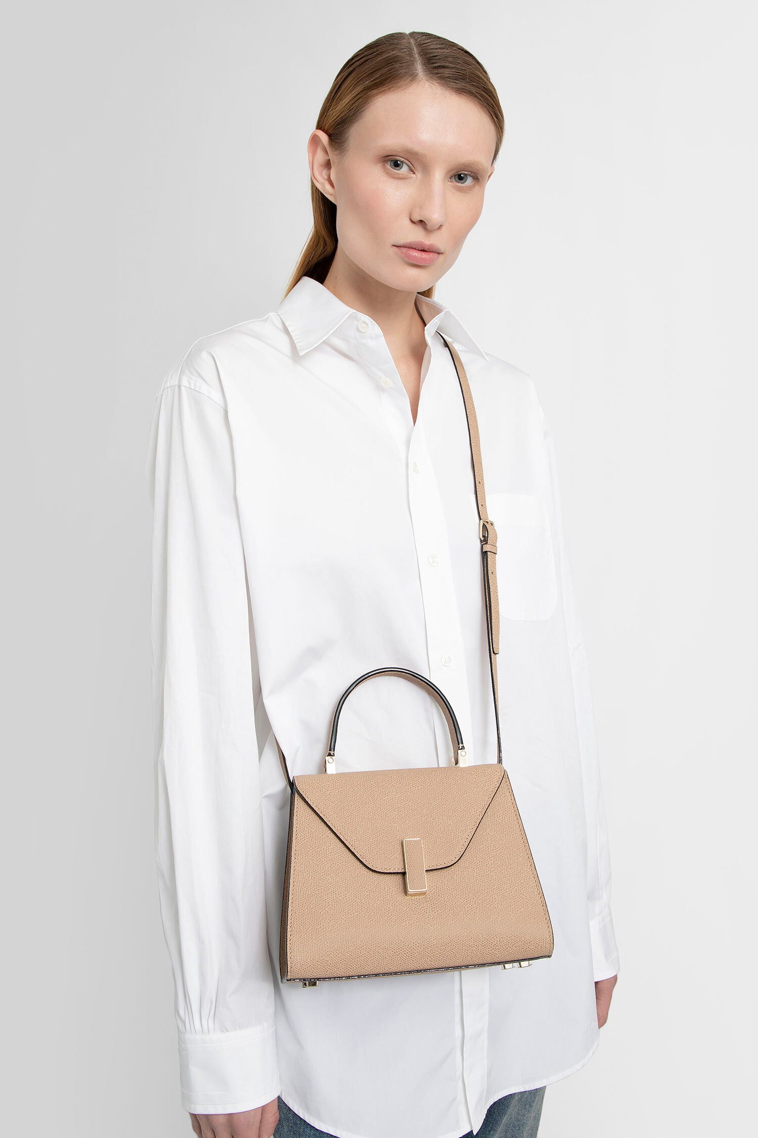 VALEXTRA WOMAN BEIGE TOP HANDLE BAGS