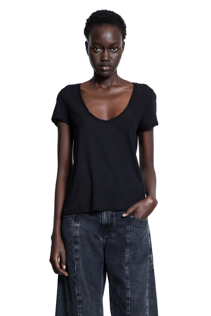 JAMES PERSE WOMAN BLACK T-SHIRTS & TANK TOPS