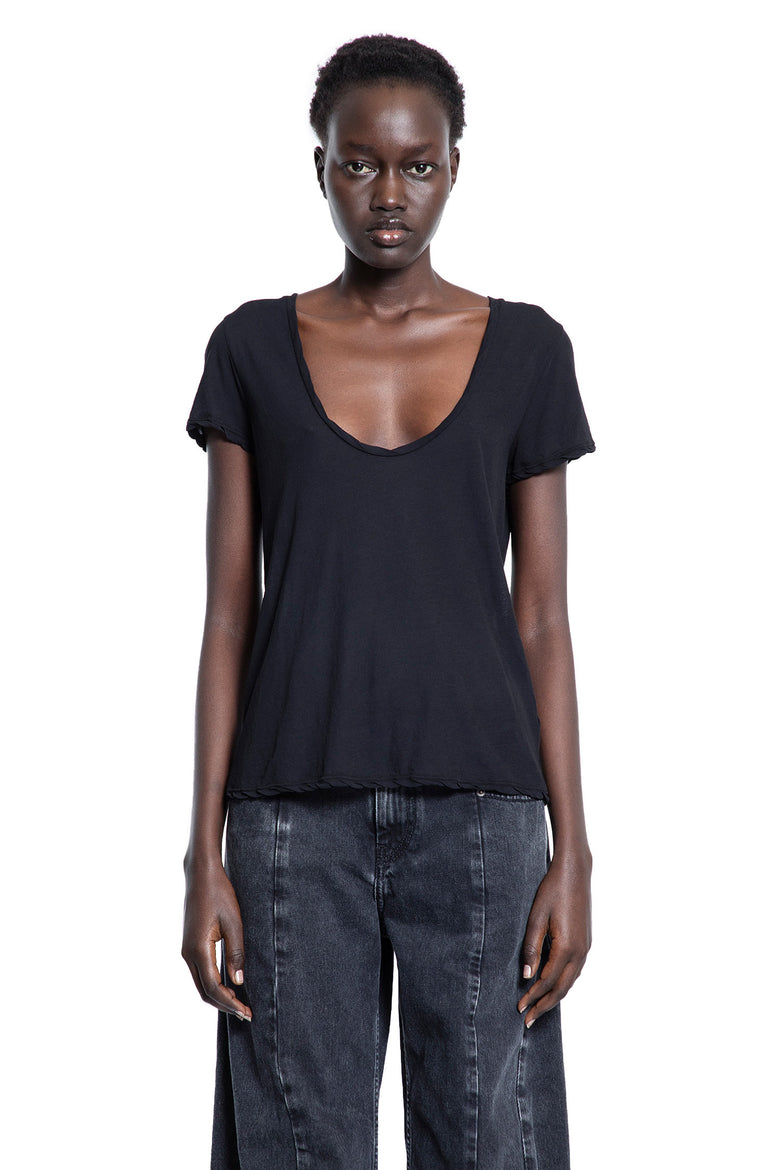 JAMES PERSE WOMAN BLACK T-SHIRTS & TANK TOPS