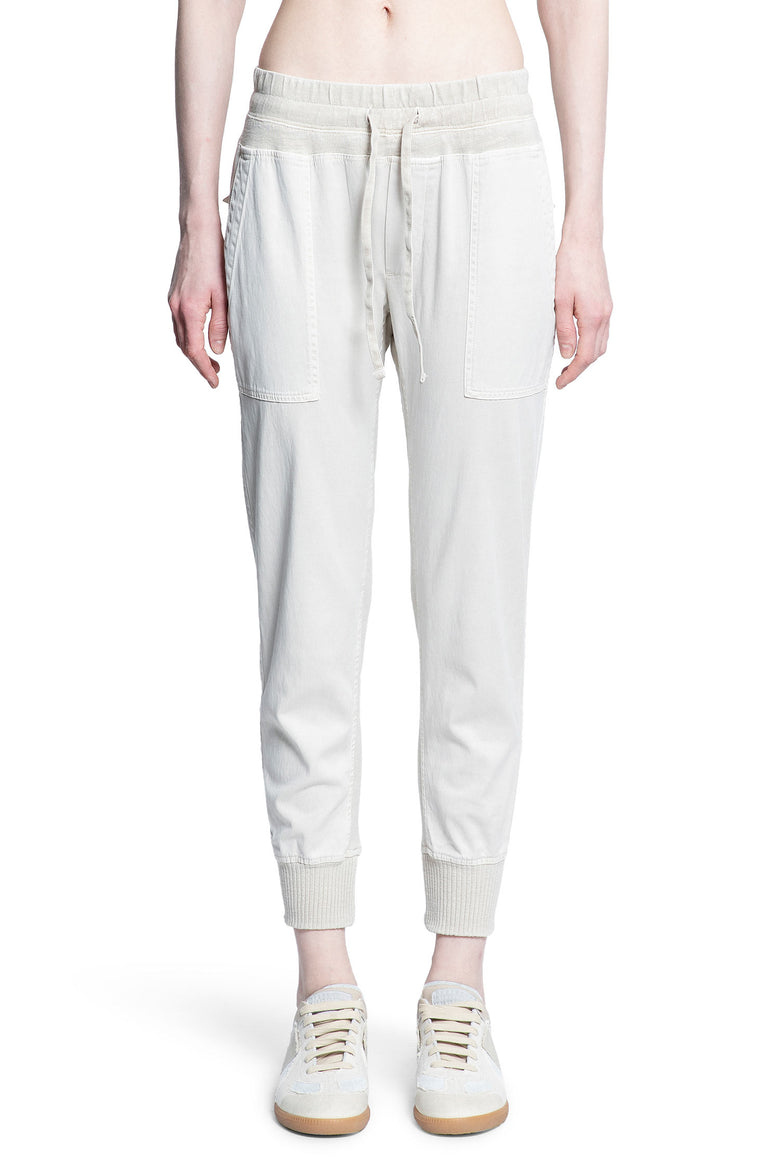 JAMES PERSE WOMAN OFF-WHITE TROUSERS