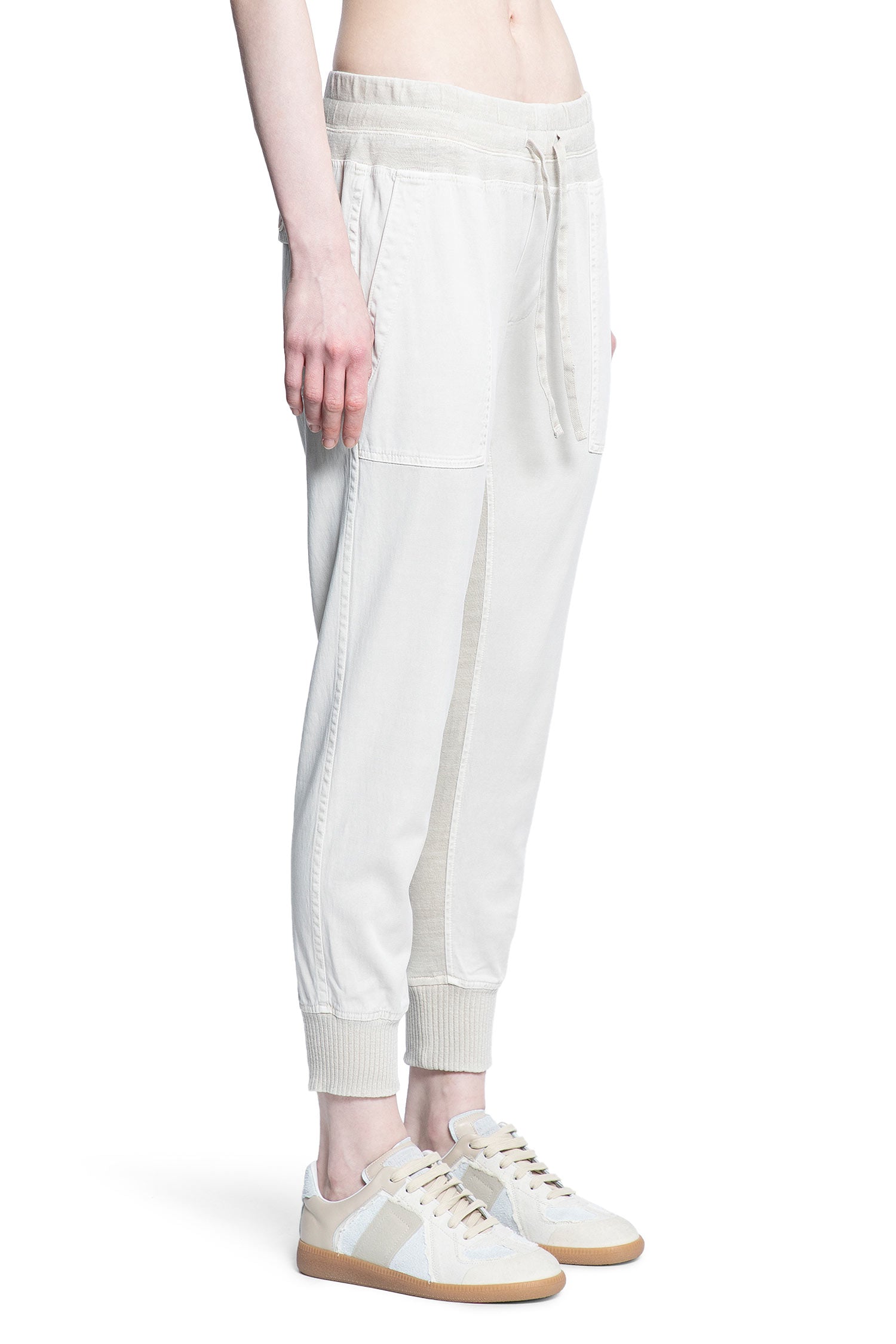 JAMES PERSE WOMAN OFF-WHITE TROUSERS