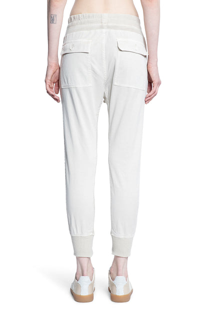 JAMES PERSE WOMAN OFF-WHITE TROUSERS