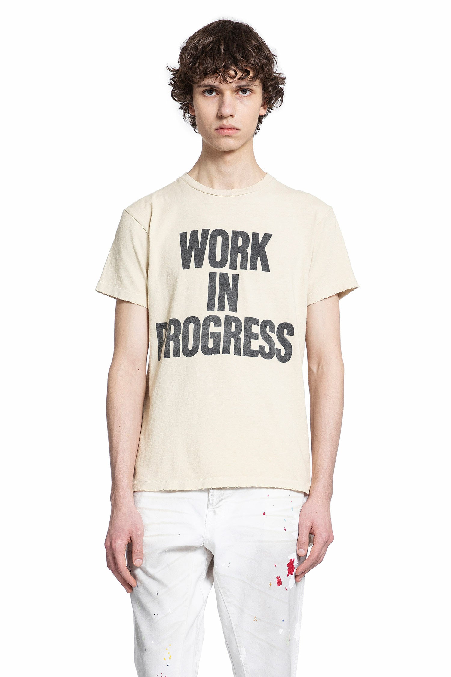 GALLERY DEPT. MAN OFF-WHITE T-SHIRTS & TANK TOPS