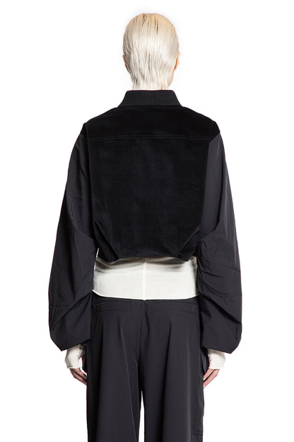 Cropped Bomber in Velvet and Nylon
