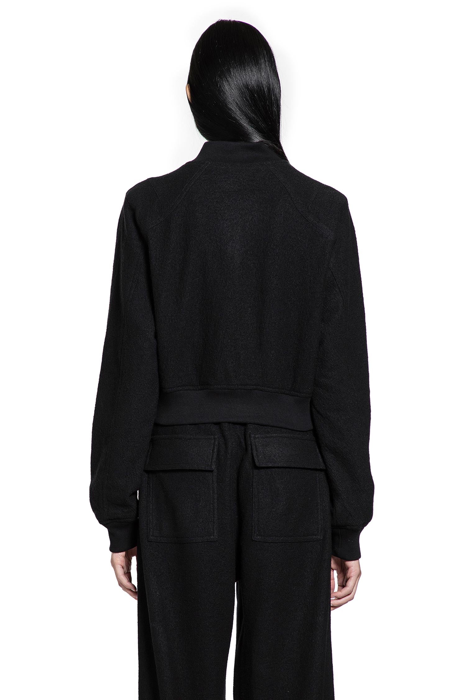 Cropped Wool Felt Bomber