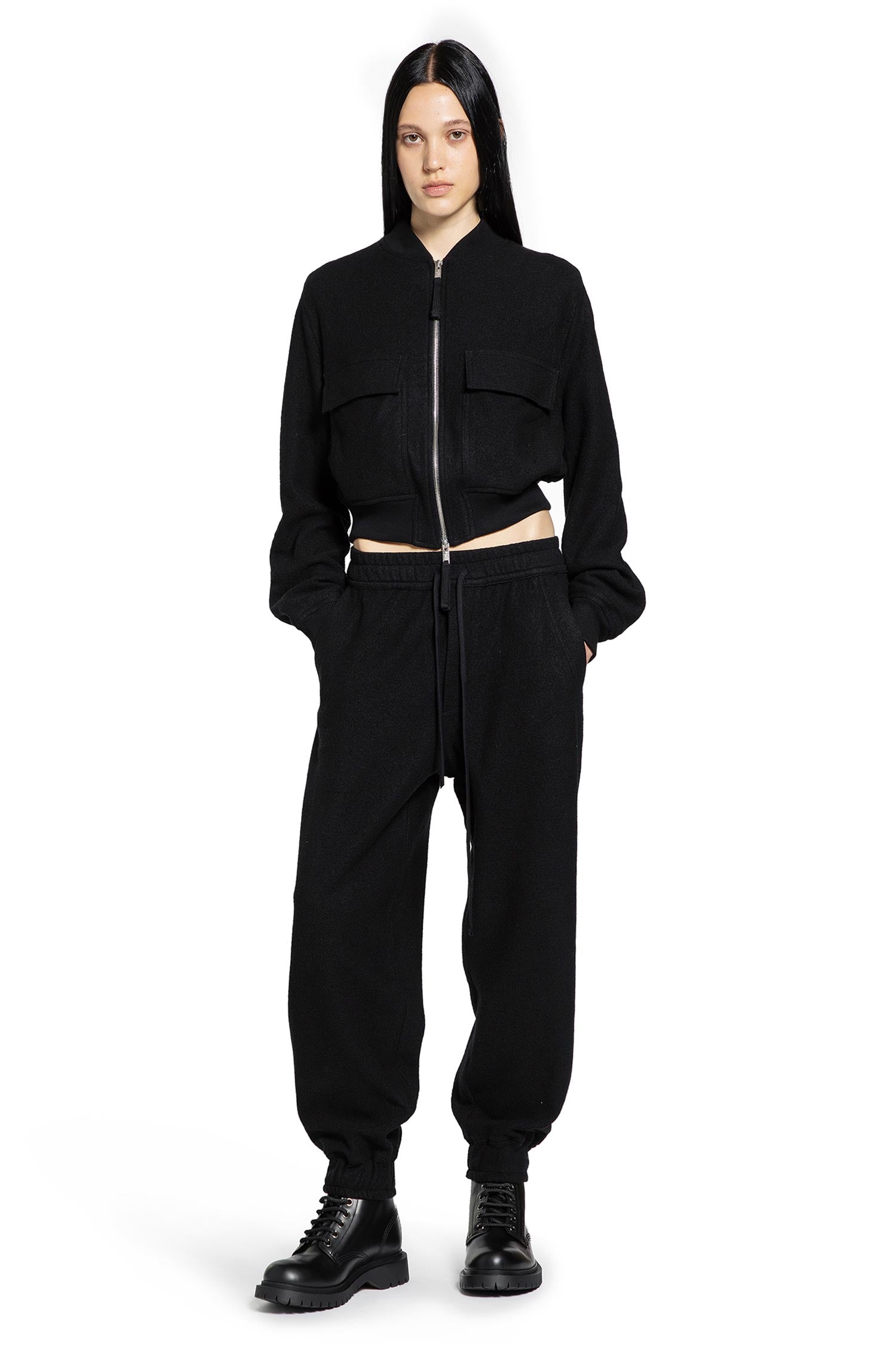 Cropped Wool Felt Bomber