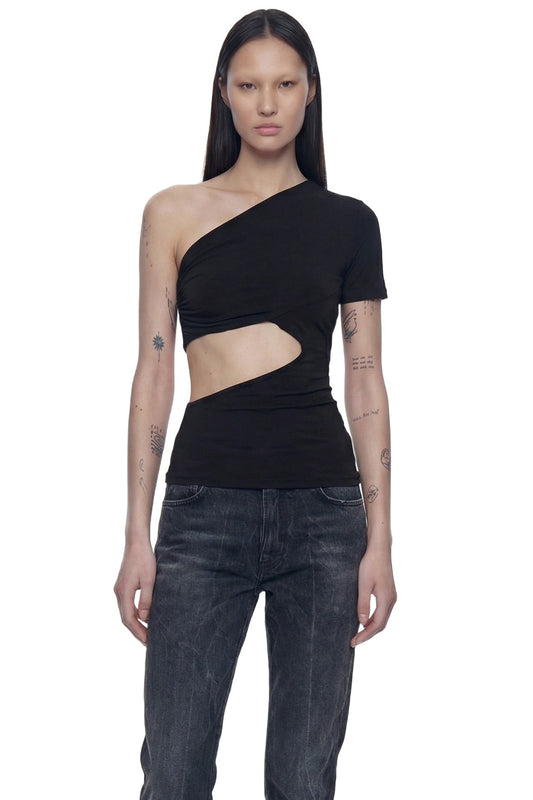 One Shoulder Wrap Top