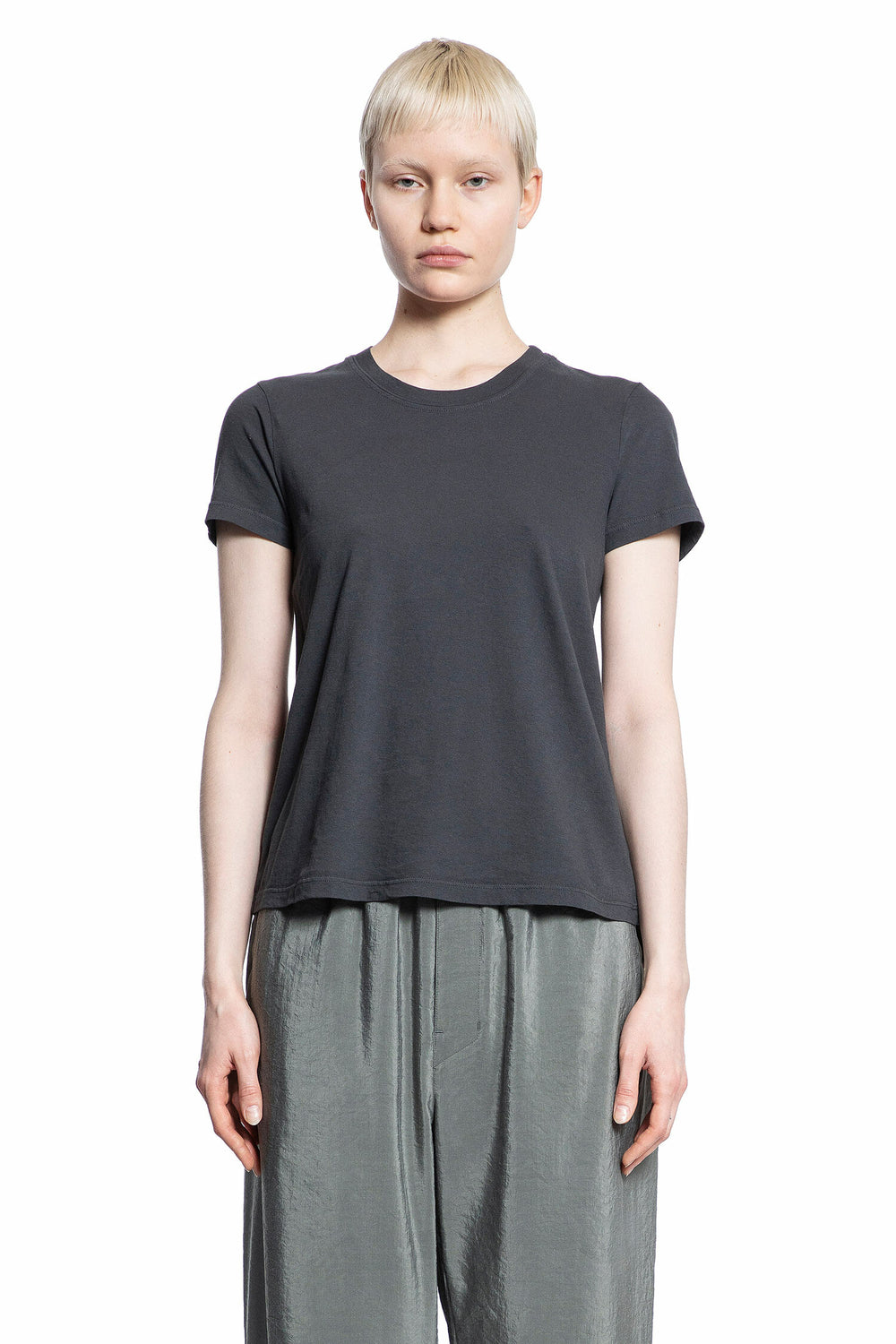 JAMES PERSE WOMAN GREY T-SHIRTS & TANK TOPS