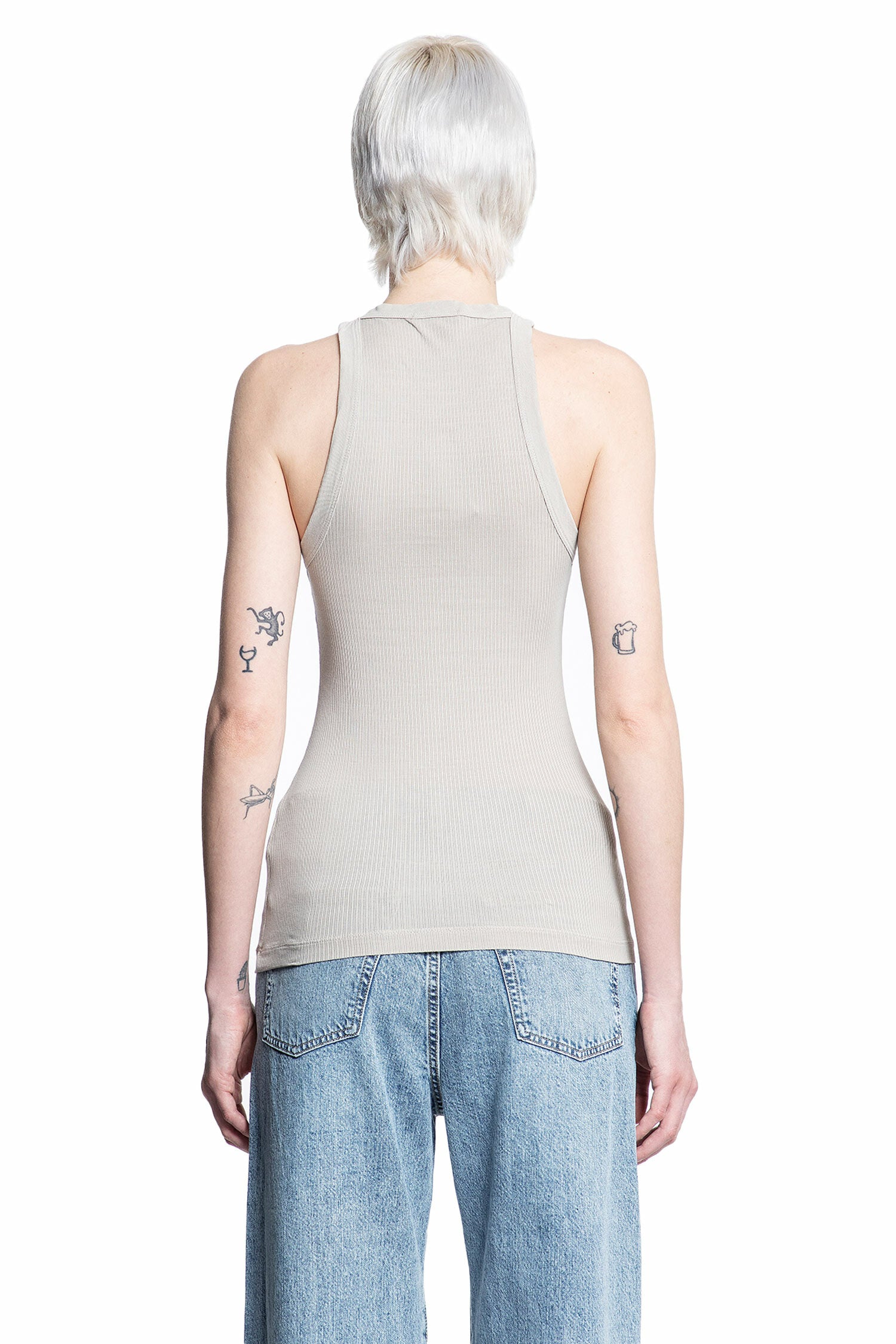 JAMES PERSE WOMAN GREY T-SHIRTS & TANK TOPS