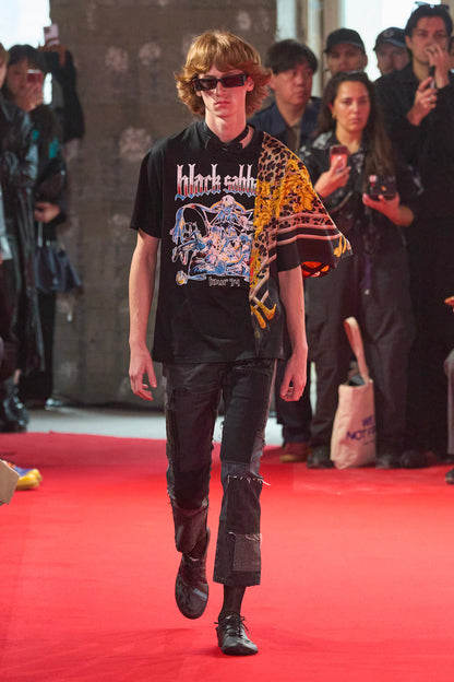 JUNYA WATANABE MAN BLACK T-SHIRTS & TANK TOPS