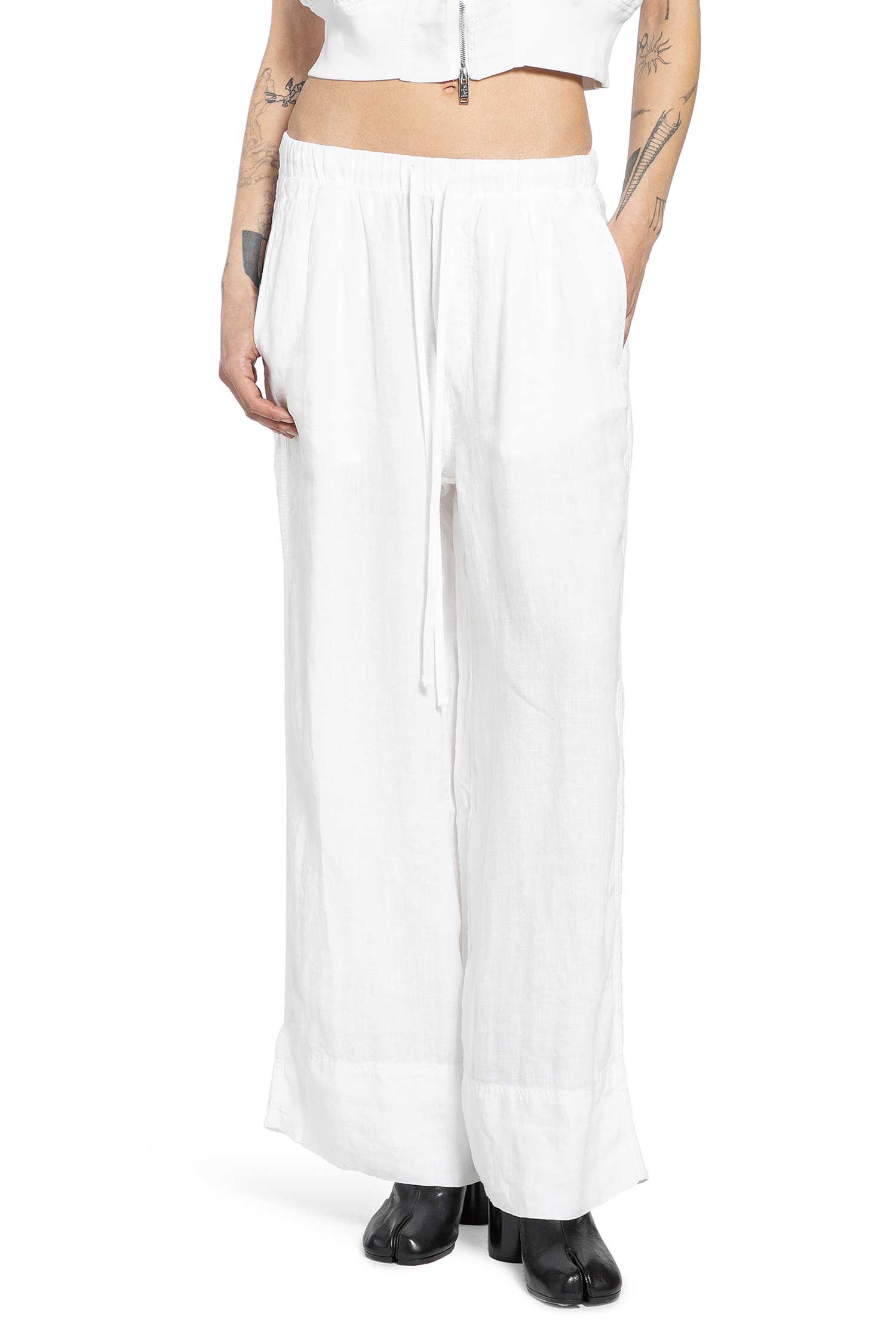 Cropped Wide Leg Trousers