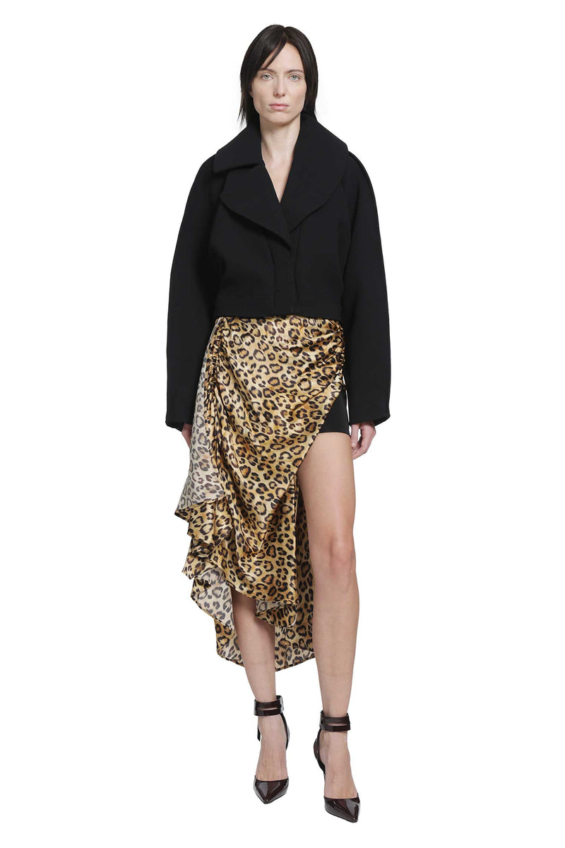 NVL GARDE Leopard Silk Wrap Skirt woman