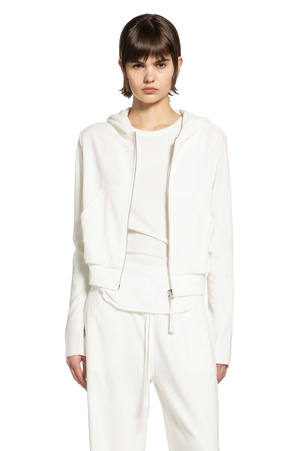 THOM KROM Hooded Terry Sweatjacket woman