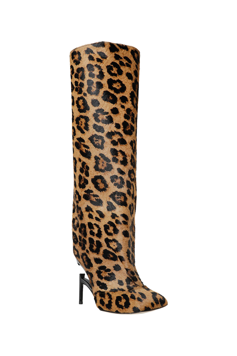 NVL GARDE Broken Heel Leopard Knee-High Boots woman