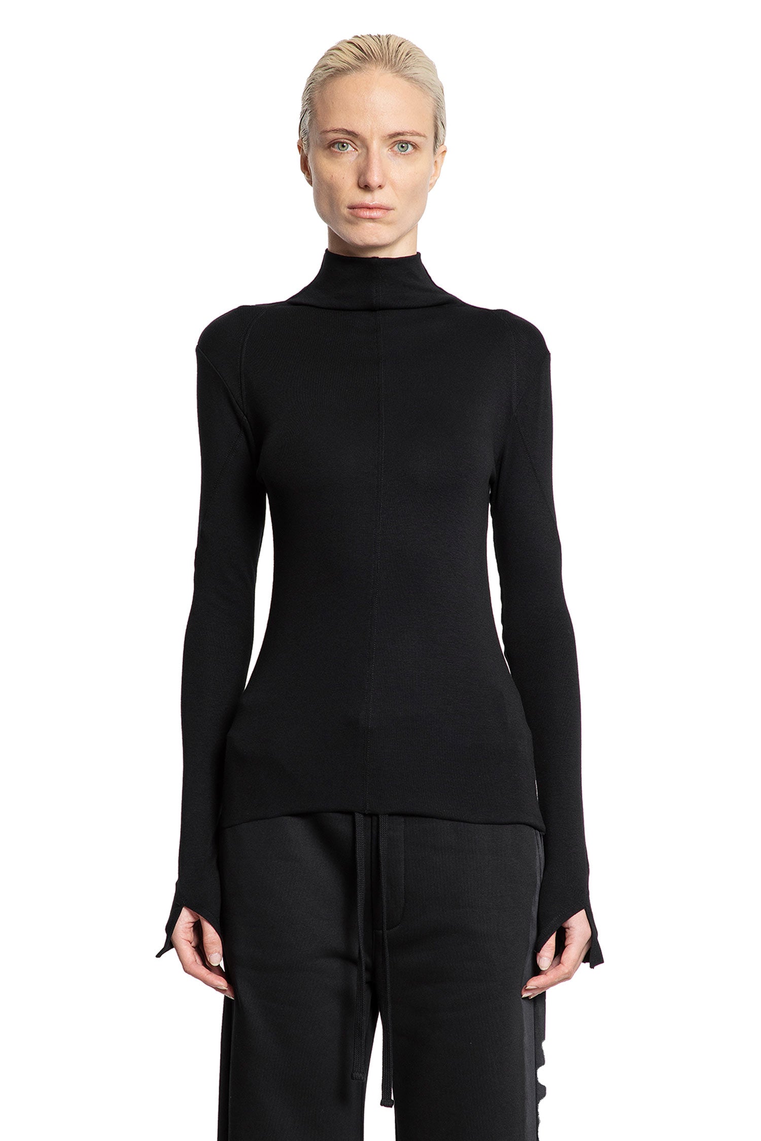 Long Sleeve Stretch Jersey Turtleneck Top