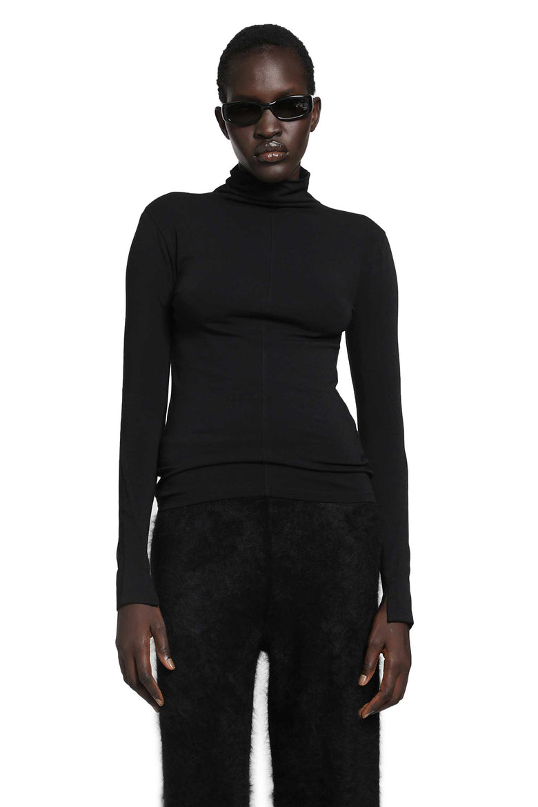 THOM KROM Stretch Cotton Modal Turtleneck Top woman