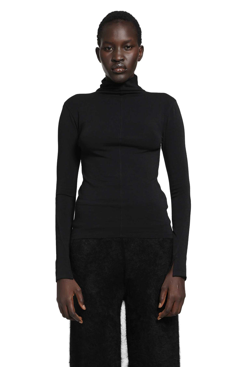 THOM KROM Stretch Cotton Modal Turtleneck Top woman