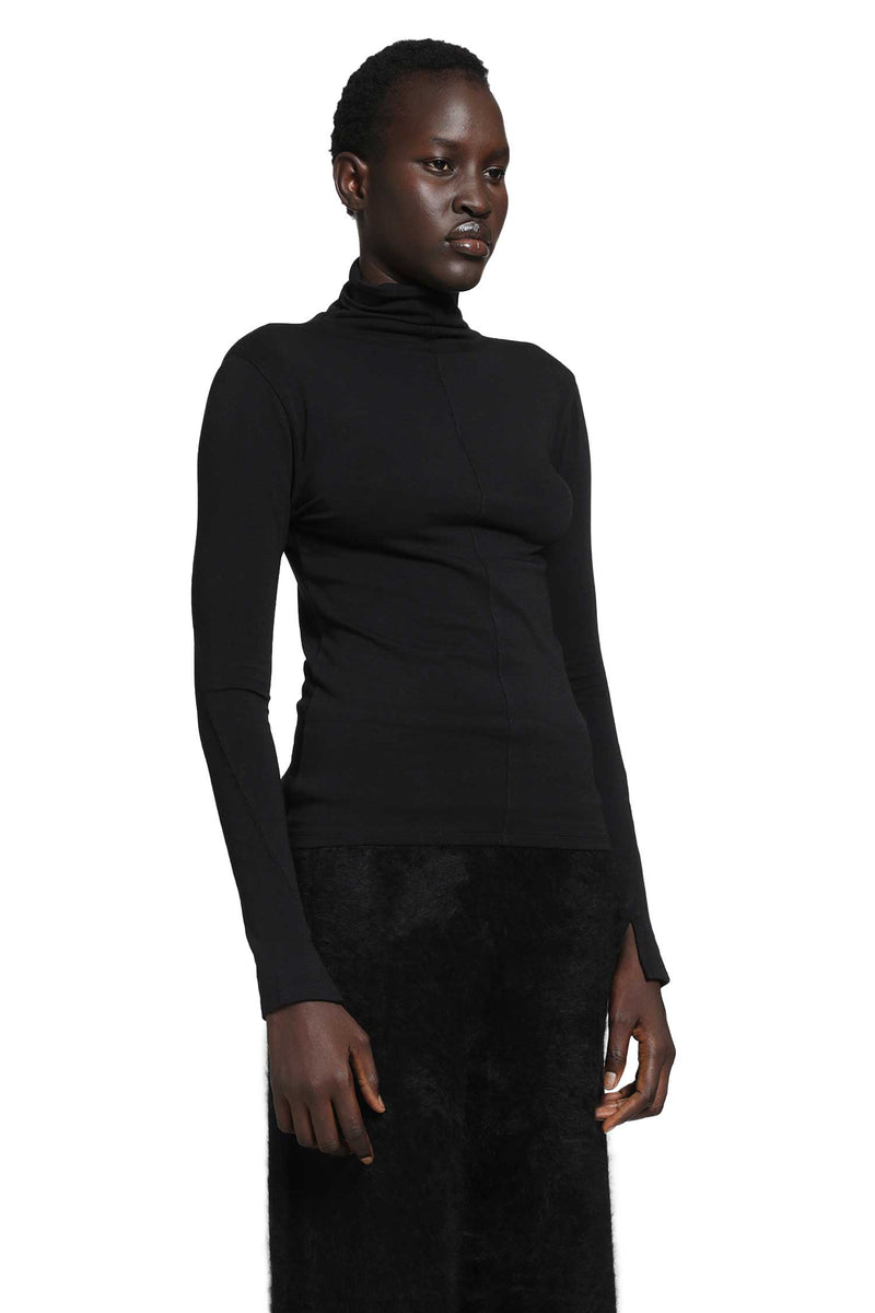 THOM KROM Stretch Cotton Modal Turtleneck Top woman
