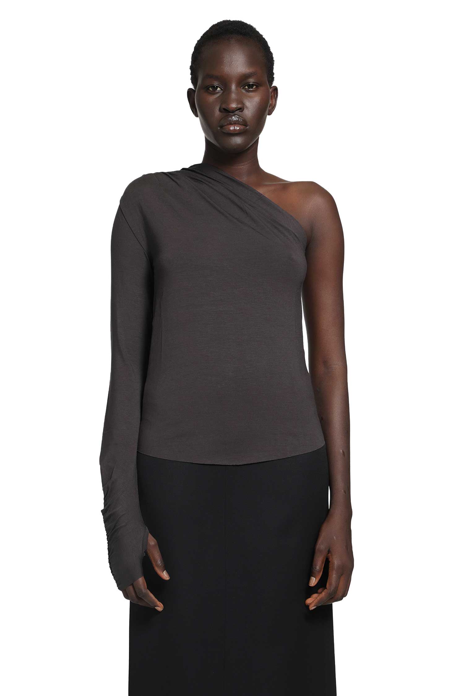 Stretch Viscose Off-Shoulder Top
