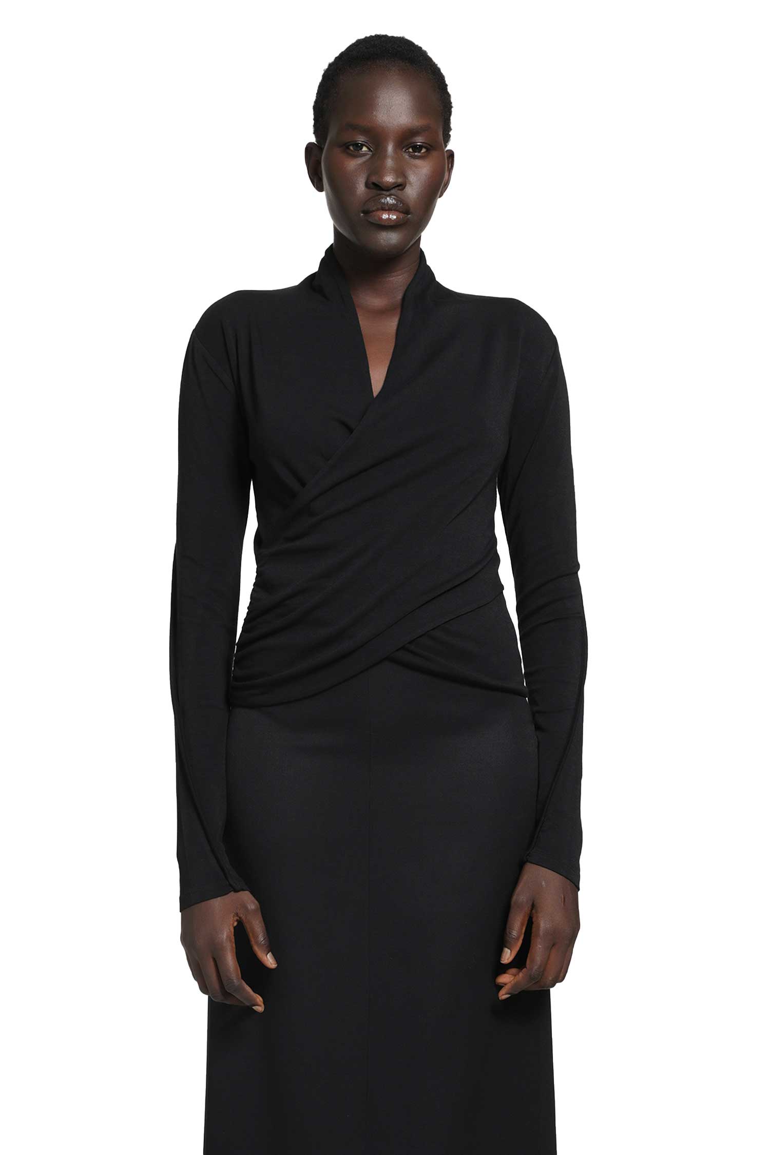 Stretch Cotton Modal Wrap Top